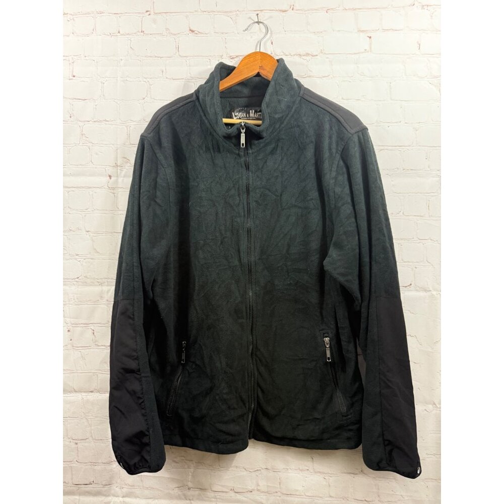 Logan & Martin Fleece Jacket Men's Size XL Black Zip Front Closure Casual